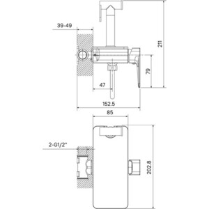 Гигиенический душ IDDIS Axes с гигиенической лейкой, черный матовый (AXEBLSHi08)