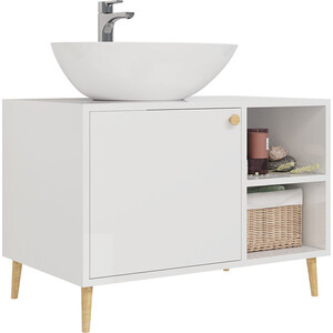 Тумба под раковину Dreja Luno 80х50 белый глянец (99.2002)