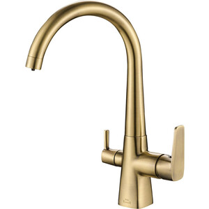 Смеситель для кухни ZorG Steel Hammer SH 819 BRONZE с подключением фильтра, бронза