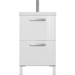 Тумба с раковиной Cersanit Melar 50х40 со смесителем Elio, белая (64761)