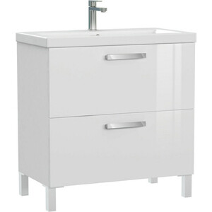 Тумба с раковиной Cersanit Melar 80х45 со смесителем Elio, белая (64763)