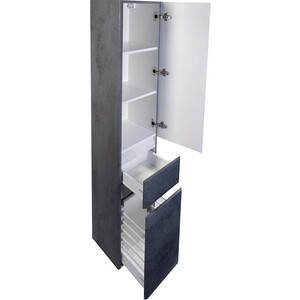 Пенал Style line Атлантика 35х175 с бельевой корзиной, бетон темный (СС-00002284)