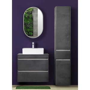 Пенал Style line Атлантика 35х175 с бельевой корзиной, бетон темный (СС-00002284)