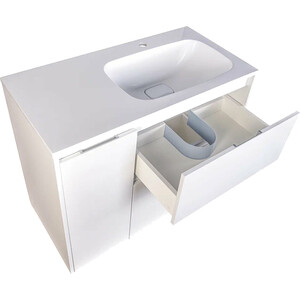 Тумба под раковину Style line Барселона 90х45 правая, с выкатной корзиной, белая (СС-00002280)