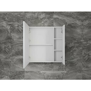 Зеркальный шкаф Style line Стокгольм 70х70 белый рифленый софт (ЛС-00002322)