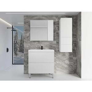 Зеркальный шкаф Style line Стокгольм 80х70 белый рифленый софт (ЛС-00002324)