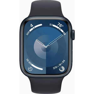 Смарт-часы Apple Watch Series 9 A2980 45мм OLED корп.темная ночь Sport Band рем.темная ночь разм.брасл.:140-190мм (MR993LL/A)