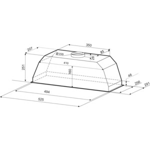 Вытяжка встраиваемая Krona ADEL 600 WHITE PB