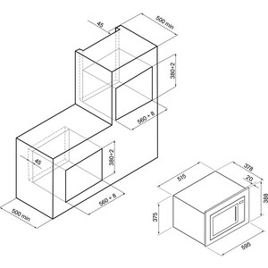 Встраиваемая микроволновая печь Krona RIFLESSO 60 BL V2