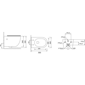 Комплект унитаза Grossman сиденье микролифт, инсталляция, клавиша Galaxy золото глянцевая (97.4411S.01.300)