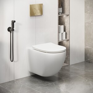 Комплект унитаза Grossman сиденье микролифт, инсталляция, клавиша Galaxy золото глянцевая (97.4411S.01.300)