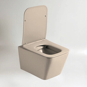 Унитаз подвесной безободковый Vincea Q-Line с сиденьем микролифт, капучино матовый (VT1-12MC)