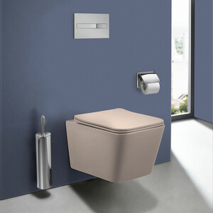 Унитаз подвесной безободковый Vincea Q-Line с сиденьем микролифт, капучино матовый (VT1-12MC)