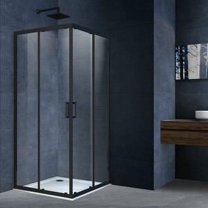 Душевой уголок Vincea Alpha 100х100 прозрачный, черный (VSS-3AL100CLB)