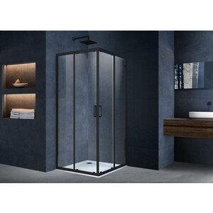 Душевой уголок Vincea Alpha 100х100 прозрачный, черный (VSS-3AL100CLB)