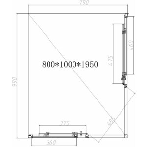 Душевой уголок Vincea Slim-N 100х80 прозрачный, хром (VSS-4SN8010CL)