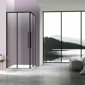 Душевой уголок Vincea Slim-N 100х90 прозрачный, черный (VSS-4SN9010CLB)