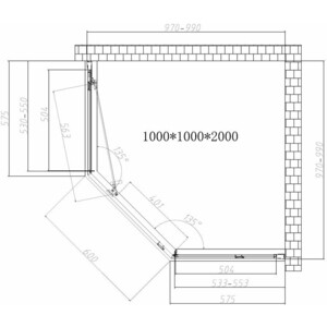 Душевой уголок Vincea Show 100х100 прозрачный, хром (VSP1-4SH100CL)
