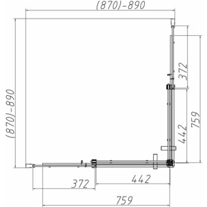 Душевой уголок Vincea Dice 90х90 прозрачный, хром (VSS-4D900CL)