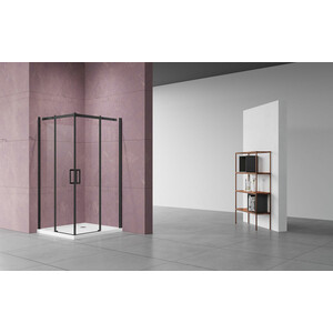 Душевой уголок Vincea Dice 90х90 прозрачный, черный (VSS-4D900CLB)