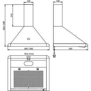 Вытяжка Elikor Сатурн 50П-180-В1Л белый/нержавеющая сталь
