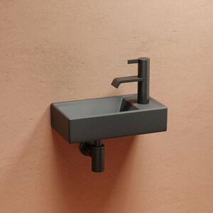 Раковина Ceramicanova Element 41х22 левая, темный антрацит матовая (CN6051LMDH)