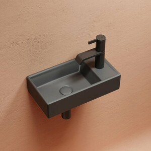 Раковина Ceramicanova Element 41х22 левая, темный антрацит матовая (CN6051LMDH)