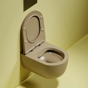 Унитаз подвесной безободковый Ceramicanova Modena Rimless с сиденьем микролифт, капучино матовый (CN6063MC)