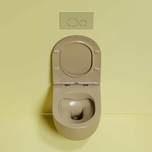 Унитаз подвесной безободковый Ceramicanova Modena Rimless с сиденьем микролифт, капучино матовый (CN6063MC)