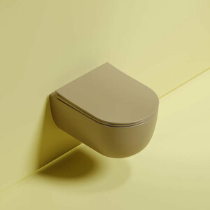 Унитаз подвесной безободковый Ceramicanova Modena Rimless с сиденьем микролифт, капучино матовый (CN6063MC)