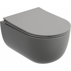 Унитаз подвесной безободковый Ceramicanova Modena Rimless с сиденьем микролифт, антрацит матовый (CN6063MH)