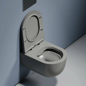 Унитаз подвесной безободковый Ceramicanova Modena Rimless с сиденьем микролифт, антрацит матовый (CN6063MH)