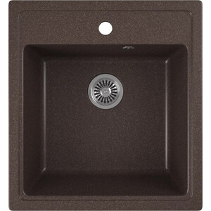 Кухонная мойка GreenStone GRS-01-345 шоколад, с сифоном