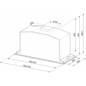 Вытяжка встраиваемая Smeg KICGR52X