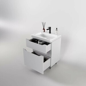 Тумба под раковину Style line Марелла 60х39 напольная, белая матовая (СС-00002395)