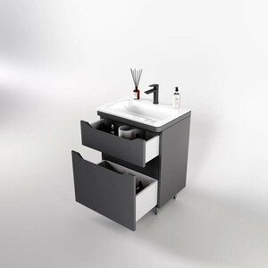 Тумба под раковину Style line Марелла 60х39 напольная, серая (СС-00002397)