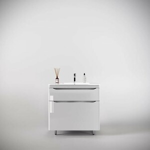 Тумба под раковину Style line Марелла 70х39 напольная, белая глянцевая (СС-00002399)