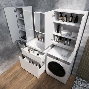 Тумба под раковину Style line Марелла 70х39 напольная, белая глянцевая (СС-00002399)