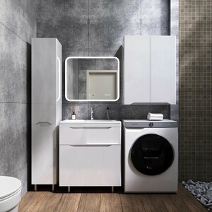 Тумба под раковину Style line Марелла 70х39 напольная, белая глянцевая (СС-00002399)