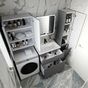 Тумба под раковину Style line Марелла 70х39 напольная, серая (СС-00002400)