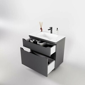 Тумба под раковину Style line Марелла 80х39 напольная, серая (СС-00002403)