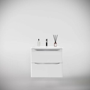 Тумба под раковину Style line Марелла 60х39 подвесная, белая глянцевая (СС-00002405)