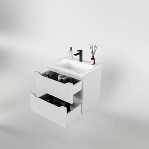 Тумба под раковину Style line Марелла 60х39 подвесная, белая матовая (СС-00002404)