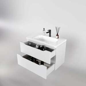 Тумба под раковину Style line Марелла 80х39 подвесная, белая матовая (СС-00002410)