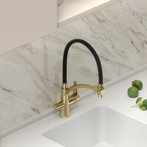 Смеситель для кухни Sancos Eri с подключением фильтра, полированное золото (SC4001ZG)