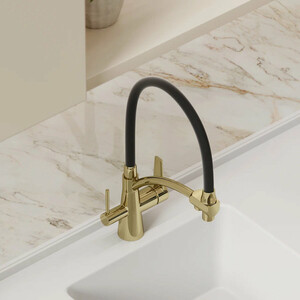 Смеситель для кухни Sancos Eri с подключением фильтра, полированное золото (SC4001ZG)