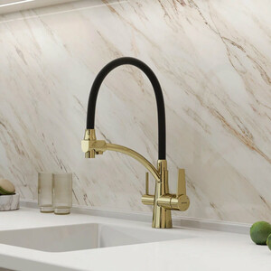 Смеситель для кухни Sancos Eri с подключением фильтра, полированное золото (SC4001ZG)