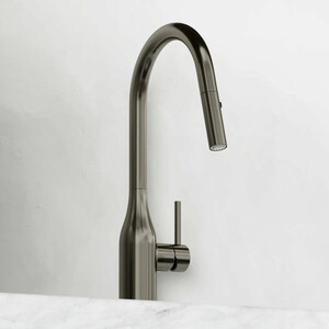 Смеситель для кухни Sancos Grand с вытяжным изливом, вороненая сталь (SC4002GG)