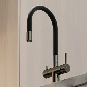 Смеситель для кухни Sancos Lucia с подключением фильтра, вороненая сталь (SC4004GG)