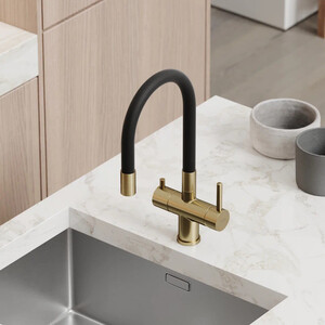 Смеситель для кухни Sancos Lucia с подключением фильтра, брашированное золото (SC4004BG)